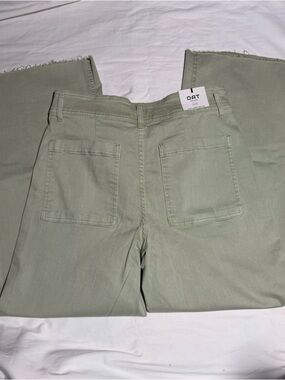 Oat New York High-Rise Wide Leg Jeans in Sage Green